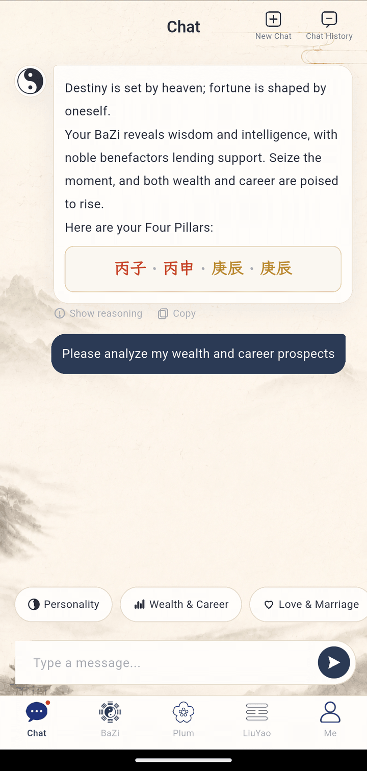 DestinyTeller app screen